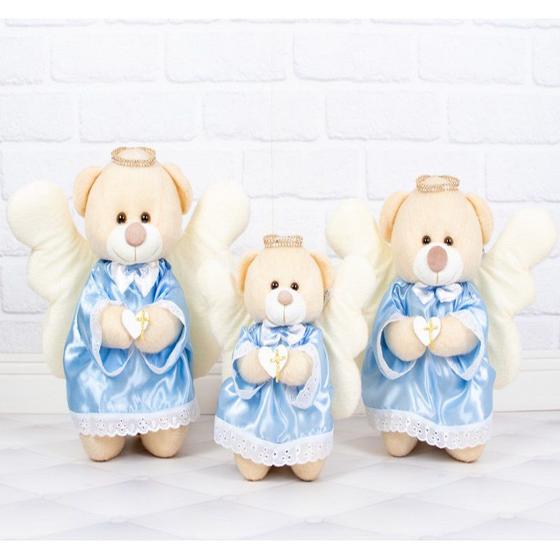 Imagem de Ursos anjo vestido - 3 pçs para nichos e decoraçao