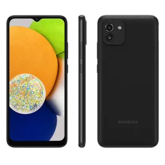 Usado: Samsung Galaxy A03 64GB Preto - Excelente Imagem de Usado: Samsung Galaxy A03 64GB Preto - Excelente