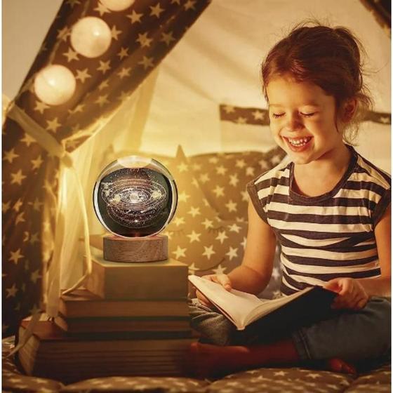 Imagem de Usb Led Night Light Galaxy Crystal Ball Table Lamp