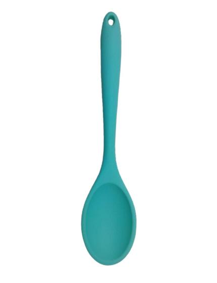 Imagem de Utensílio Cozinha Concha Escumadeira Colher Silicone Ciano