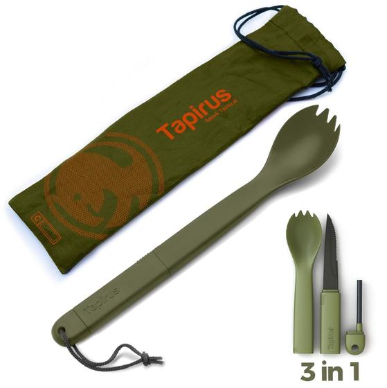 Imagem de Utensílio Tapirus Spork Faca tática de aço inoxidável verde