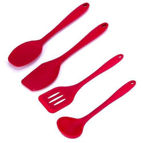 Imagem de Utensílios Cozinha 4 Peças Silicone WECK - Vermelho