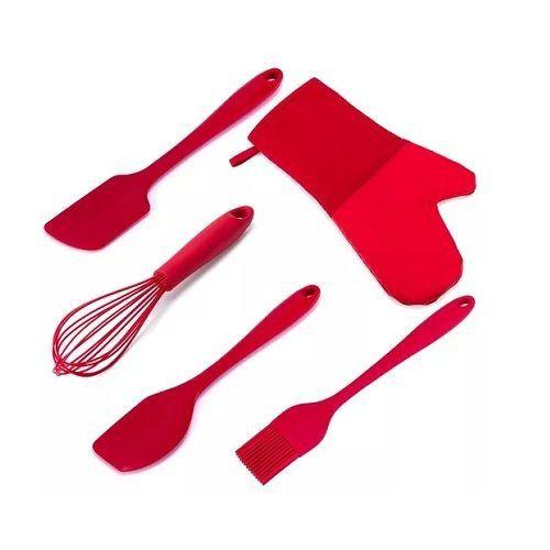 Imagem de Utensílios Cozinha 5 Peças Silicone WECK -  Vermelho