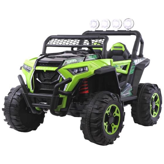 Imagem de Utv Elétrico Infantil 12V 4x4 2 Assentos Carro Buggy Controle Som Usb Luzes Verde Brinqway Bw131