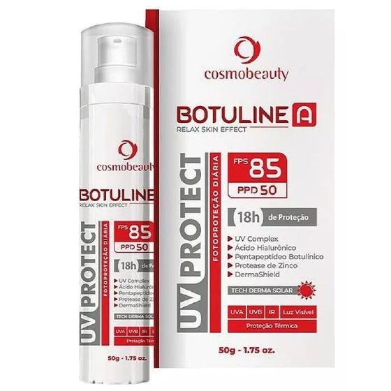 Imagem de UV Protect Botuline A, Cosmobeauty, FPS85 PPD50 18H Proteção Hialuronico Zinco 50G