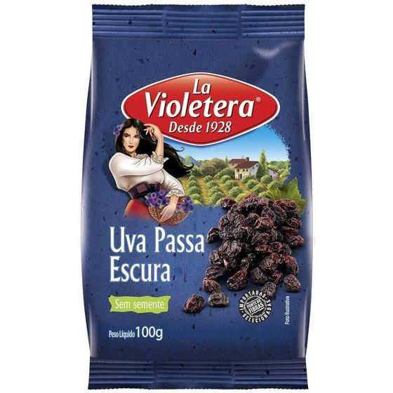 Uva Passa s/ Semente Escura 100g 30 unidades La Violetera Frutas Secas / Cristalizadas