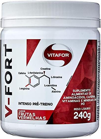 Imagem de V-Fort Pré Treino com Creatina Frutas Vermelhas Vitafor 240g