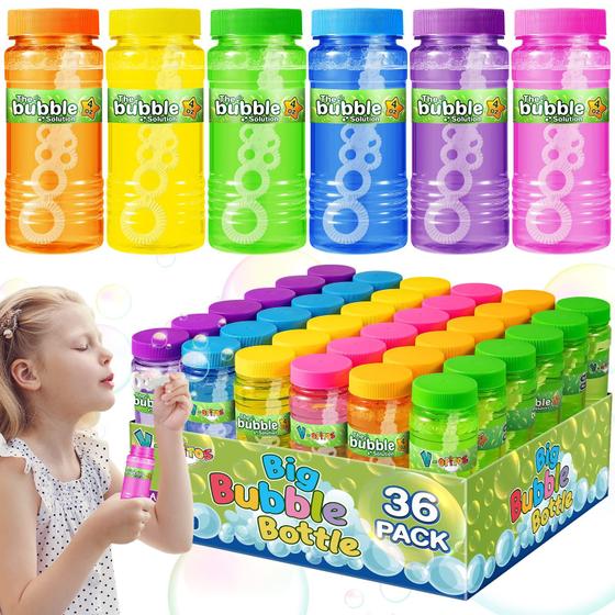 Imagem de V-Opitos Bubble Bottles - Pacote com 24 Varinhas e 4 Onças de Solução (6 Cores)