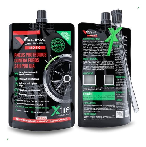 Imagem de Vacina De Pneu Moto 250ml - Xtire (2 Frascos)