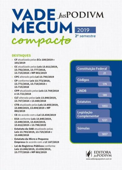 Imagem de VADE MECUM COMPACTO 2019 - 2º SEMESTRE