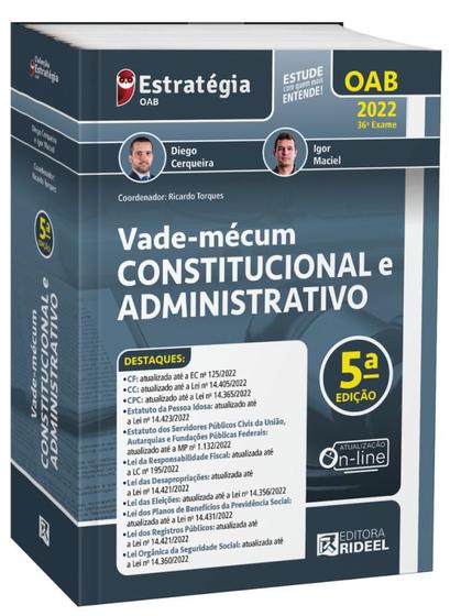 Vade-mécum Constitucional e Administrativo - Estratégia 5ª Edição 2022 - Menor preço em Vade-mécum Constitucional e Administrativo - Estratégia 5ª Edição 2022 -