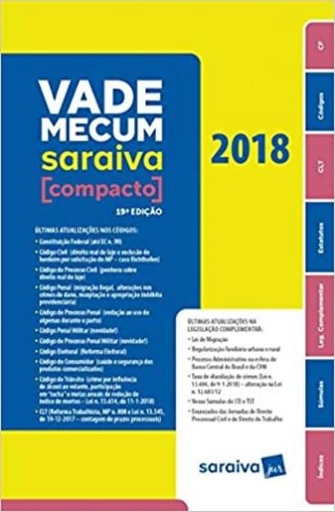Imagem de Vade Mecum Saraiva Compacto - Brochura - 19ª Ed. 2018