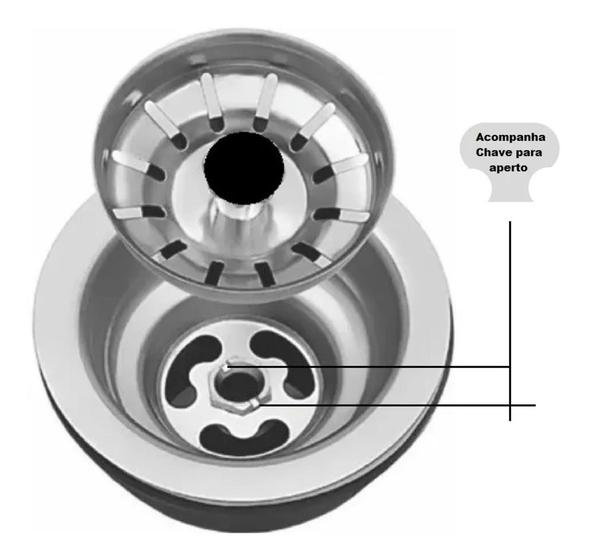 Válvula Americana P/ Pia Cuba Cozinha 3.1/2 Aço Inox + Chave Menor preço em Válvula Americana P/ Pia Cuba Cozinha 3.1/2 Aço Inox + Chave