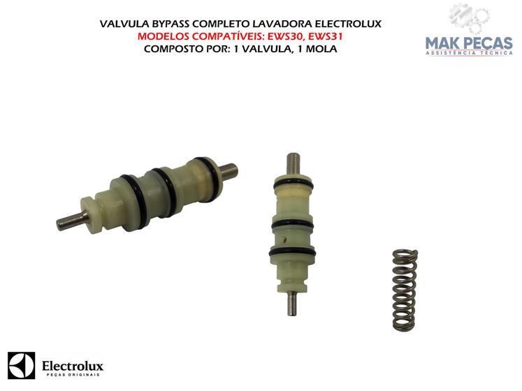 Imagem de Valvula bypass completo lavadora electrolux ews30, ews31