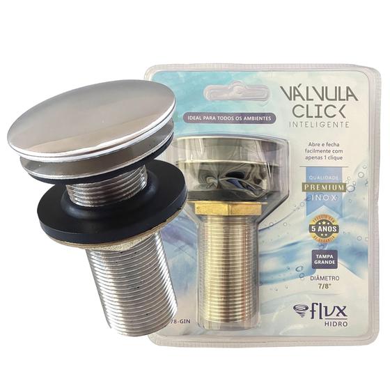 Imagem de Válvula Click 7/8" Flvx Hidro de INOX com Tampa Grande - VC78-GIN