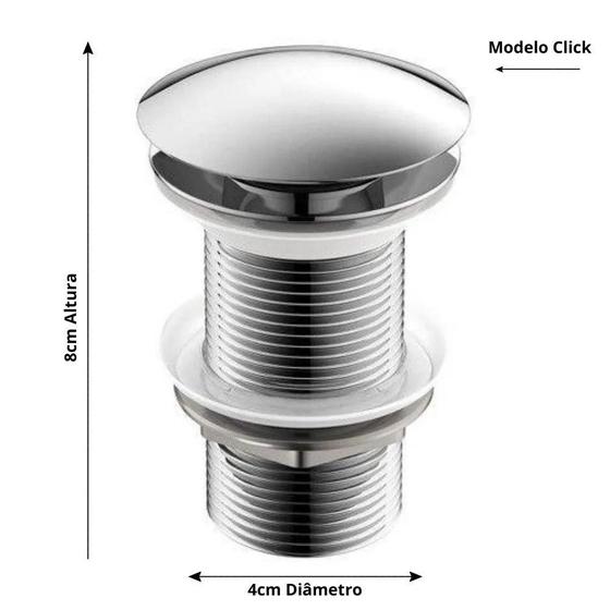 Válvula Click Inox Para Cubas Deca / Vidro / Porcelana Menor preço em Válvula Click Inox Para Cubas Deca / Vidro / Porcelana