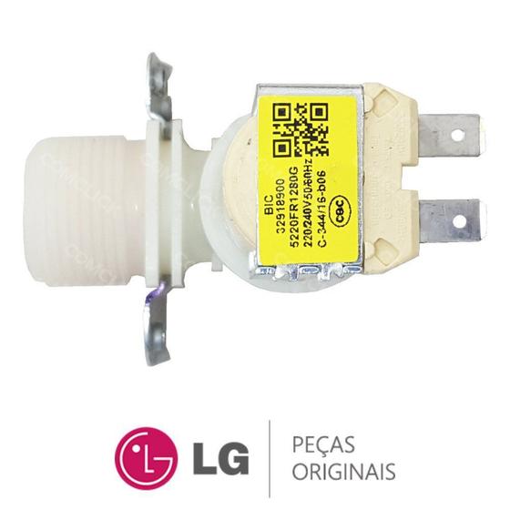 Válvula de Entrada de Água Quente 220V 5220FR1280G Lavadora e Lava e Seca LG WD-1403RDA, WD-1409RDA Menor preço em Válvula de Entrada de Água Quente 220V 5220FR1280G Lavadora e Lava e Seca LG WD-1403RDA, WD-1409RDA