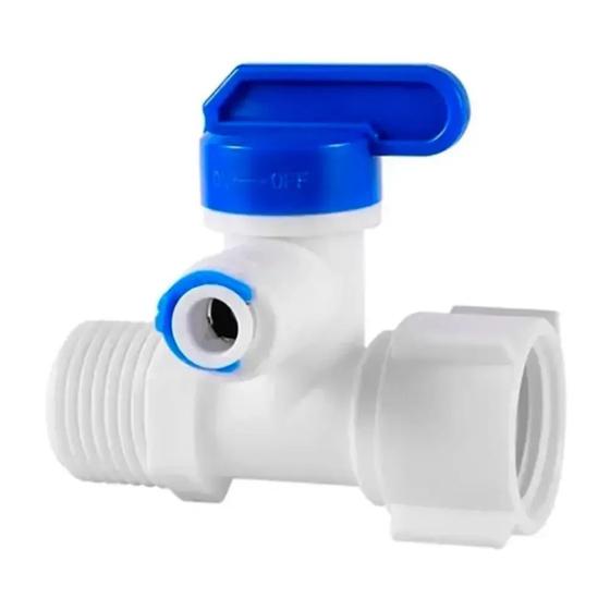 Imagem de Válvula Engate Rápido para Purificador T1/4" Rosca Fêmea 1/2" e Rosca Macho 1/2"