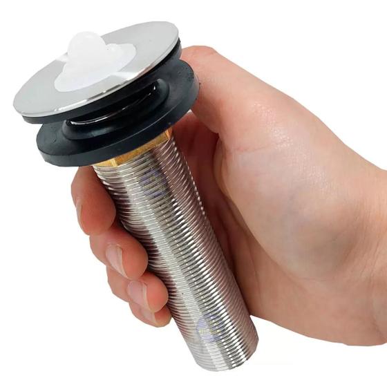 Imagem de Válvula Escoamento Lavatório Longa Metal, 11cm Del Metais