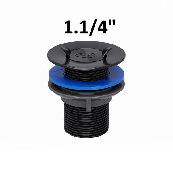 Imagem de Valvula escoamento ralo para tanque black 1.1/4 com tampa blukit - 101646