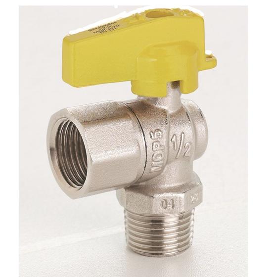 Imagem de Válvula Esfera Gás Angular M/F 1/2" Pass. Reduzida - Emmeti - Kit com 5 unidades