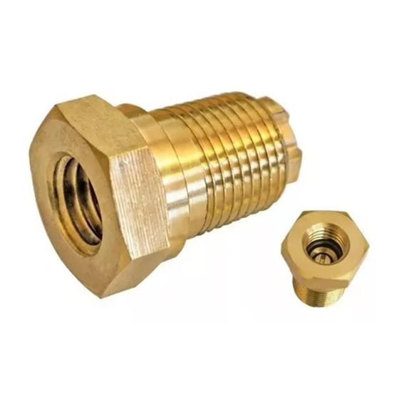 Imagem de Valvula P/ Botijão Gas P13 1/2 NPT Externa X 5/8 UNC Interna