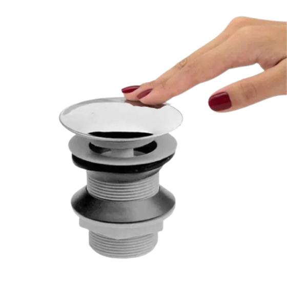 Imagem de Válvula Ralo Click Inox E Polipropileno Para Cubas Banheiro