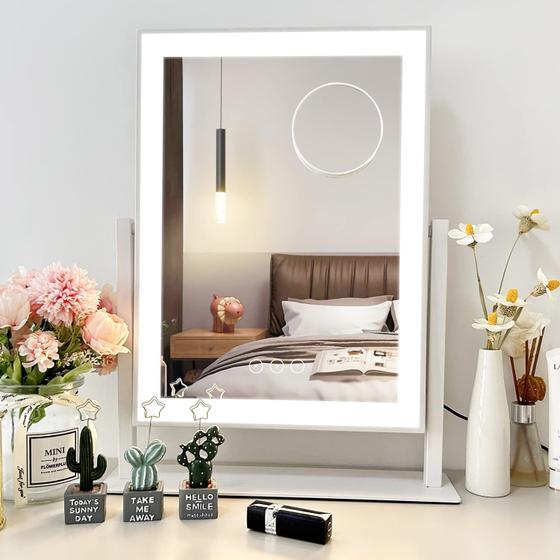 Imagem de Vanity Mirror Acoolda Hollywood Lighted com 3 modos de cores de 14,4 polegadas