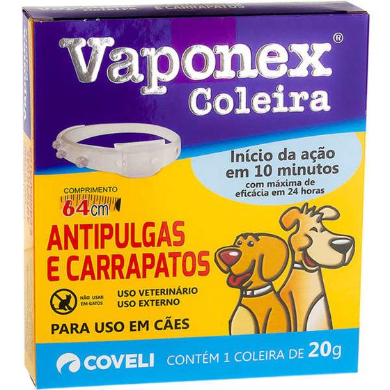 Imagem de Vaponex Tam. 64 cm Coleira Anti Pulgas Coveli para Cães - 20 g