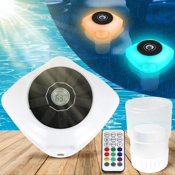 Imagem de Vapor flutuante de cloro de piscina para tablets de 4x3 polegadas com luz solar