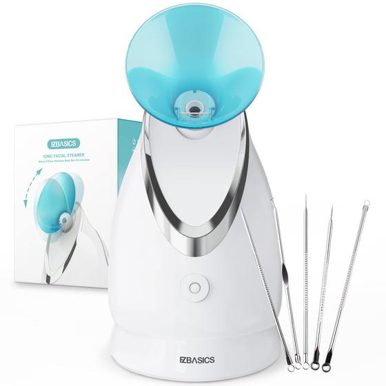 Imagem de Vaporizador Facial EZBASICS Ionic - Névoa Quente e Umidificador Azul