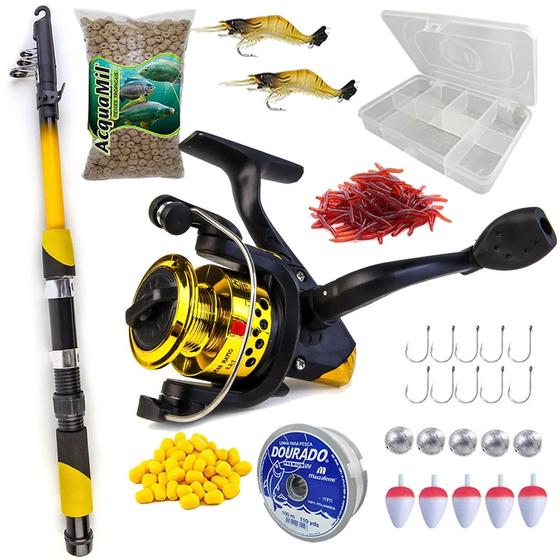Imagem de Vara De Pesca 20lbs Com Molinete Ultra Light Kit Completo