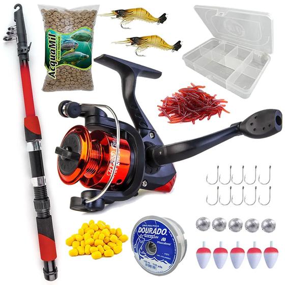 Imagem de Vara De Pesca 20lbs Com Molinete Ultra Light Kit Completo