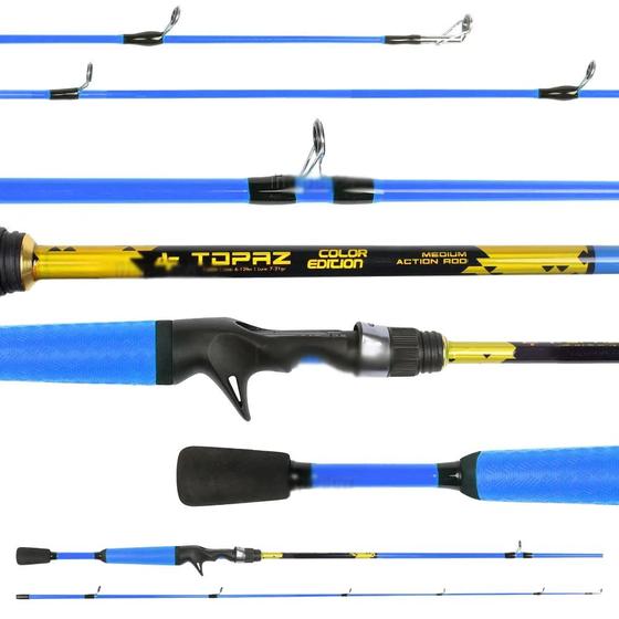 Imagem de Vara De Pesca Para Carretilha Carbono Topaz Color Azul1,68m 12lb