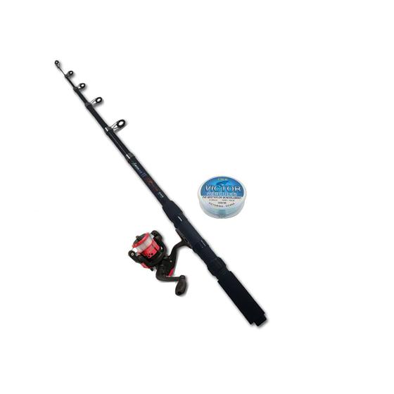 Imagem de Vara de Pesca Para Molinete 1,8 Telescópica Fibra de Vidro Ultra Light + Molinete  Ws-200 + Linha Monofilamento