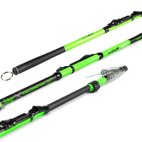 Imagem de Vara Telescópica Joker ColorFul Ultralight Green 2406 Com Passadores 2,40mts - Maruri