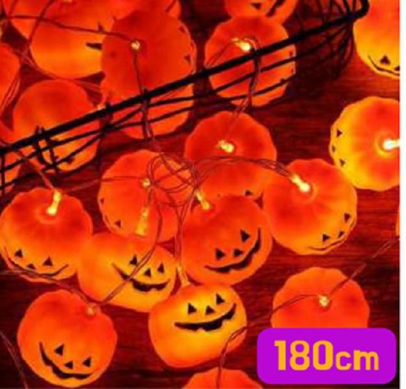 Imagem de Varal Abóbora Luz Led Festa Halloween Decoração