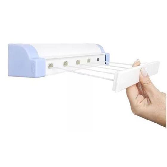 Imagem de Varal Automatico 5 Cordas Retratil Parede 4 1 Metros Secalux