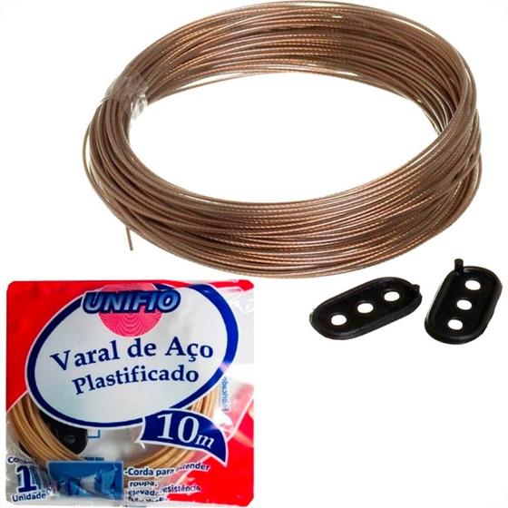 Imagem de Varal De Aco Revestido Pvc Unifio 1,65Mm Com 10M - Kit C/12 Pecas