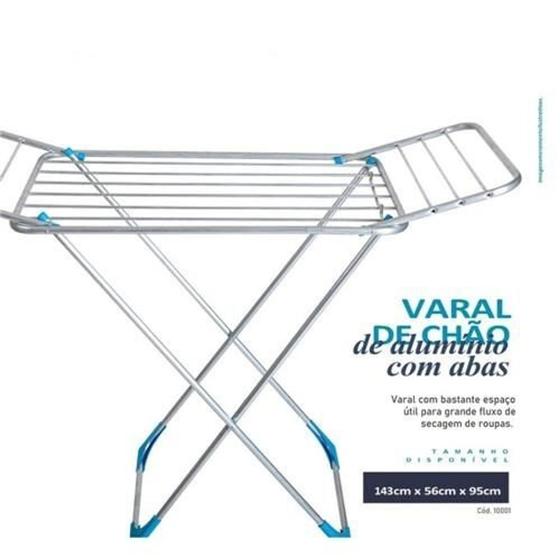 Varal De Chão Alumínio Com Abas 143x56x95cm ALLUOR - Varal - Magazine Luiza