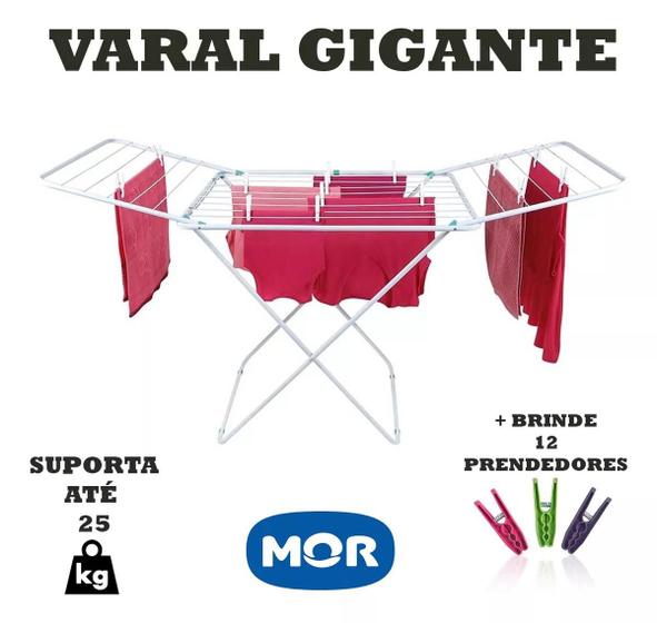 Varal De Chão Com Abas Grande Gigante Maxi Aço Menor preço em Varal De Chão Com Abas Grande Gigante Maxi Aço