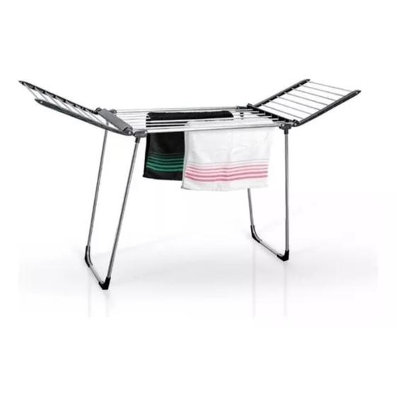 Varal De Chão Dobrável Aluminio Retrátil 1,60m Não Enferruja - MB Imagem de Varal De Chão Dobrável Aluminio Retrátil 1,60m Não Enferruja