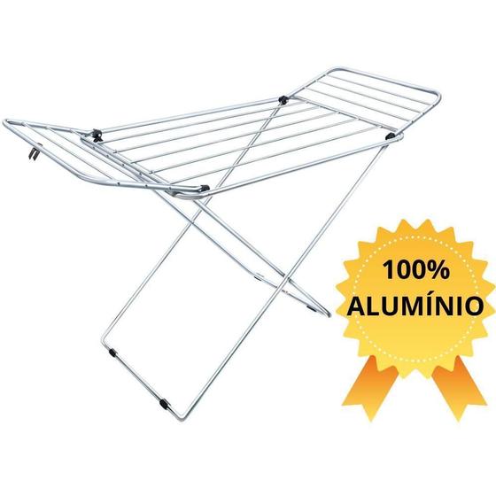 Imagem de Varal De Chão Grande Com Abas 100% Alumínio