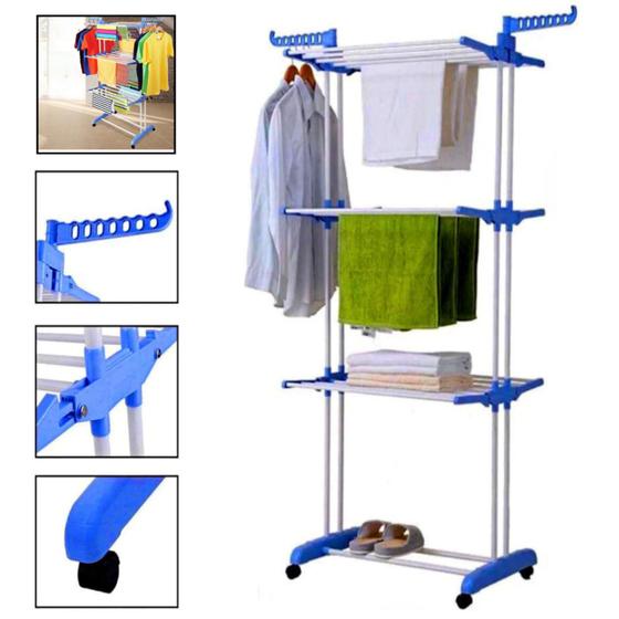 Varal De Chão Retrátil Vertical Para Roupas Dobrável Portátil Grande Prateleira Cabideiro Aço Inox Menor preço em Varal De Chão Retrátil Vertical Para Roupas Dobrável Portátil Grande Prateleira Cabideiro Aço Inox
