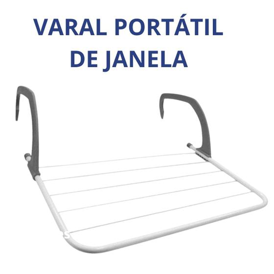 Varal Portátil Metais Massuia - Para Janela, Portas E Box