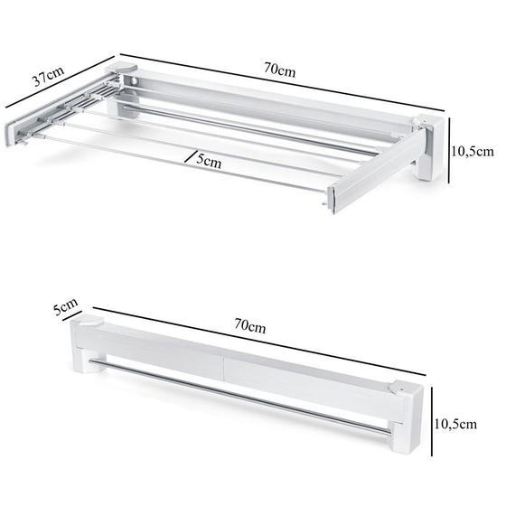 Varal de Parede Magico Retratil 70cm Ordene OR16390 Branco Menor preço em Varal de Parede Magico Retratil 70cm Ordene OR16390 Branco