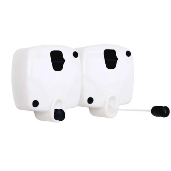 Imagem de Varal de Parede Retrátil Automatico Branco c/ 2 Cordas 5 metros Rotoflex 2 Módulos