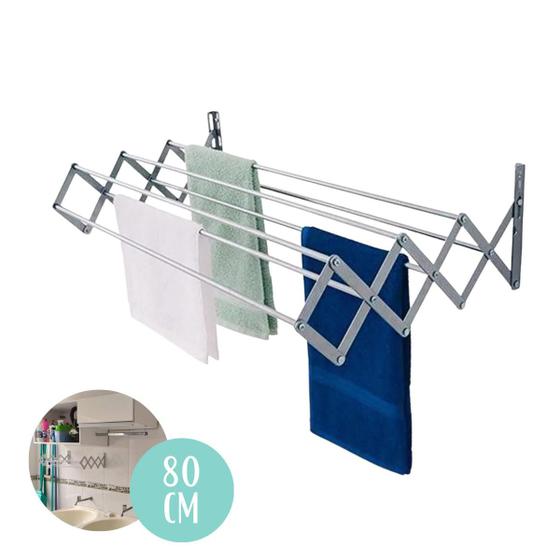 Varal de Roupas Parede Retrátil Aluminio para Apartamento Lavanderia ...
