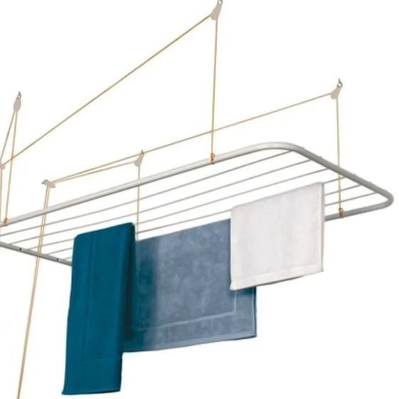 Varal de Teto Aço Branco 90cm x 56cm 13kg Resistente Maxeb Menor preço em Varal de Teto Aço Branco 90cm x 56cm 13kg Resistente Maxeb