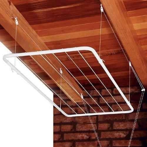 Varal De Teto Maxeb Com 90cm X 56cm - 6 Varais - Resistente Menor preço em Varal De Teto Maxeb Com 90cm X 56cm - 6 Varais - Resistente